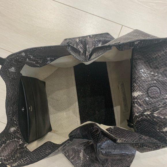 Etienne Aigner Penn Smoke Grey Snake Tote - Picture 7 of 17